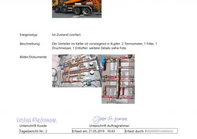 Bautagebuch Seite 2 aus Baudoku TopKontor Handwerk