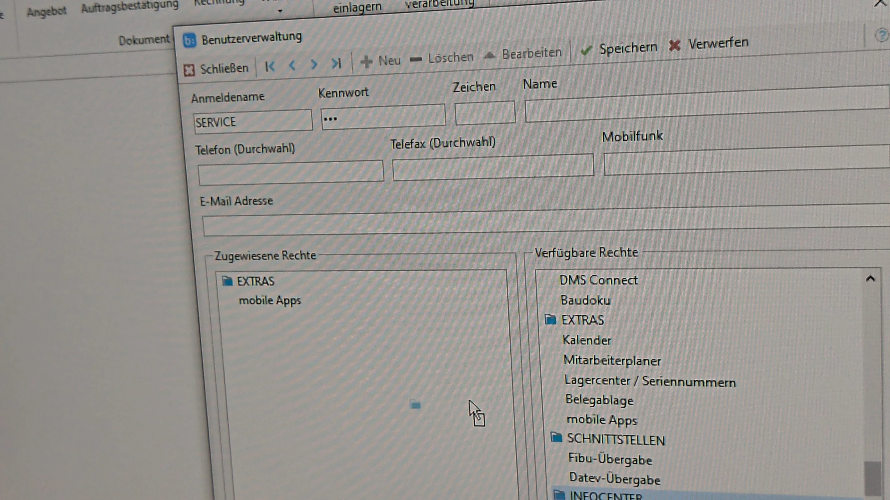 Datei Zur Erkennung Eines Website Benutzers Rechte eines Benutzers bei TopKontor Handwerk anpassen